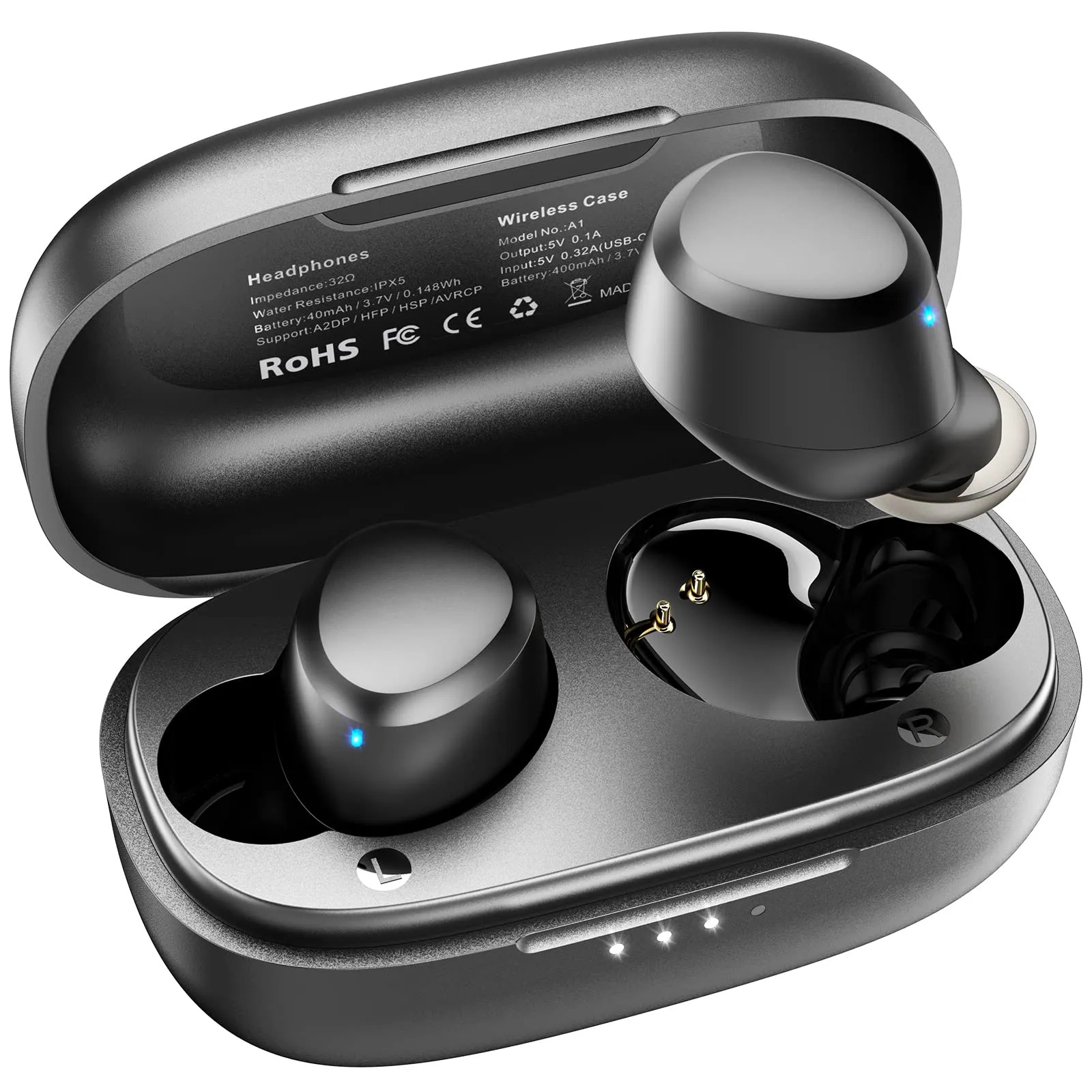 Black TOZO A1 earbuds